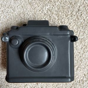 Ceramic camera piggy bank decor